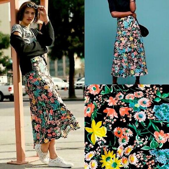 Maeve Dresses & Skirts - Maeve by Anthro | Floral Midi Skirt | Size XS